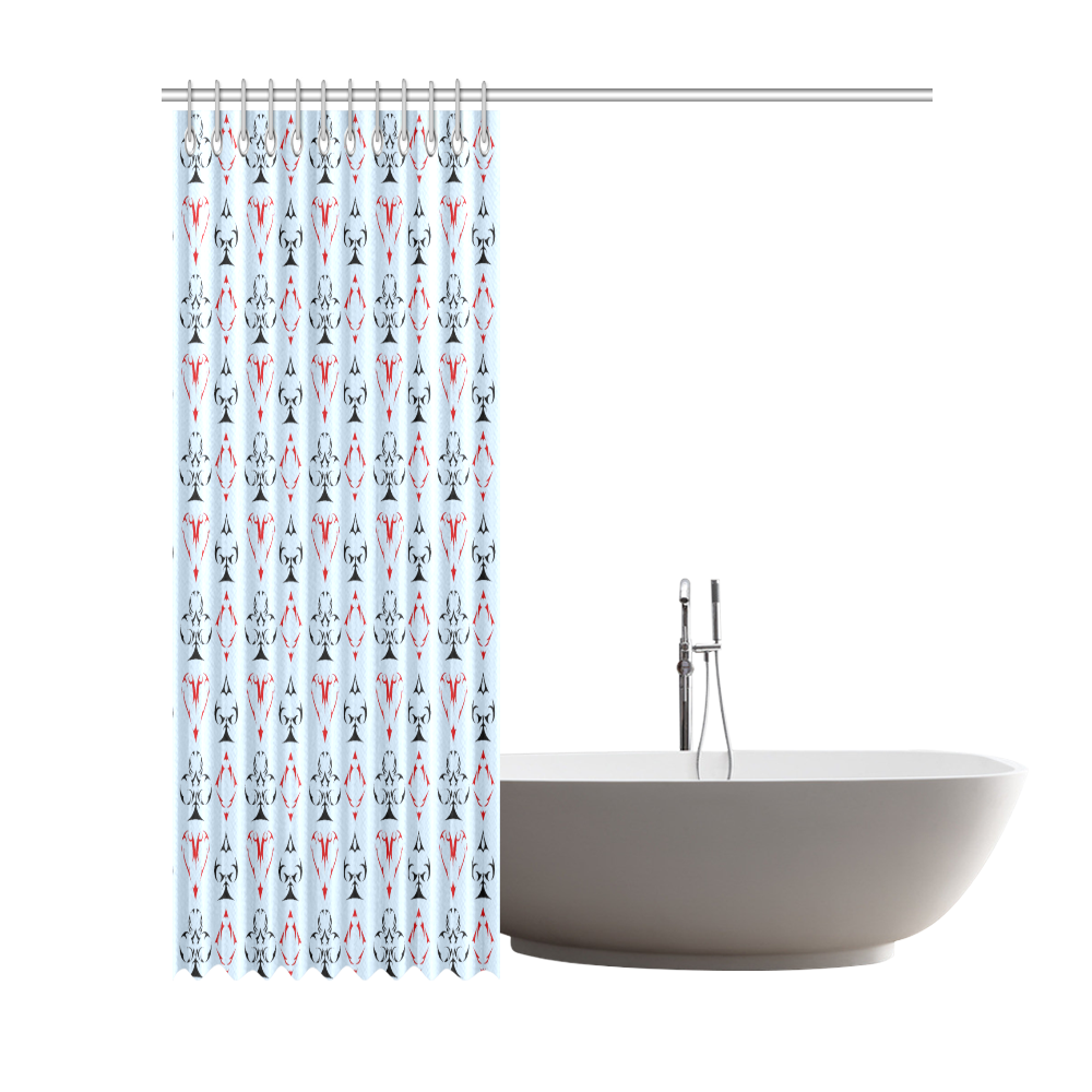 The four suits in playing cards Shower Curtain 72"x84"