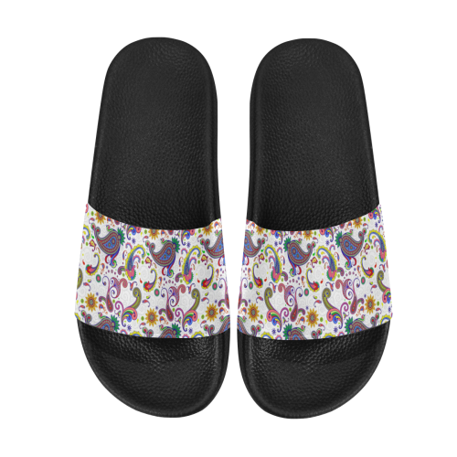 Bright paisley Women's Slide Sandals (Model 057)