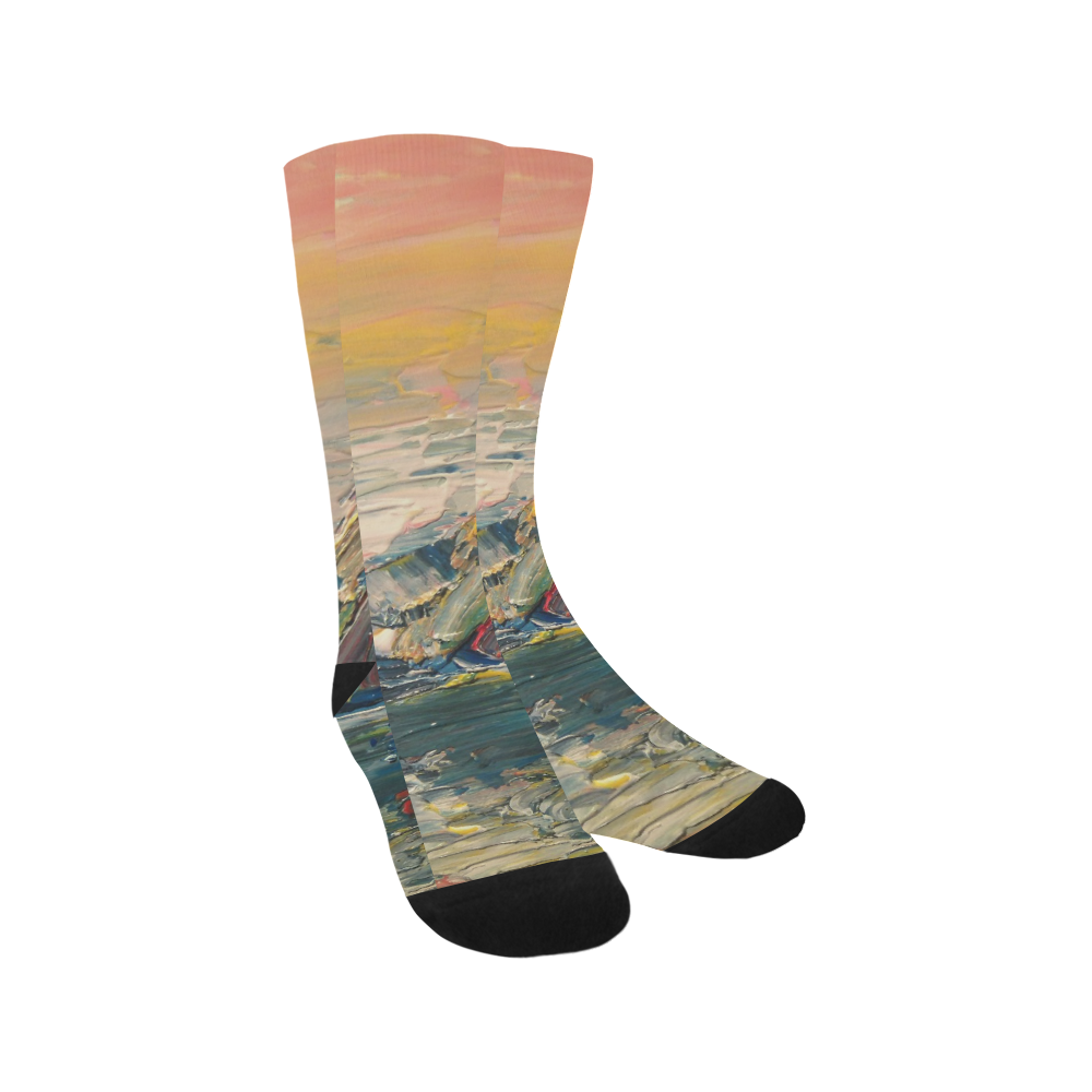 Mountains painting Trouser Socks