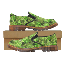 Tropical Jungle Leaves Camouflage Martin Women's Slip-On Loafer (Model 12031)