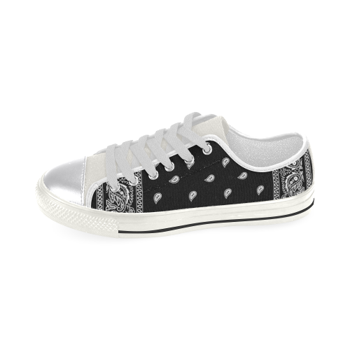 Black Bandana Women's Classic Canvas Shoes (Model 018)