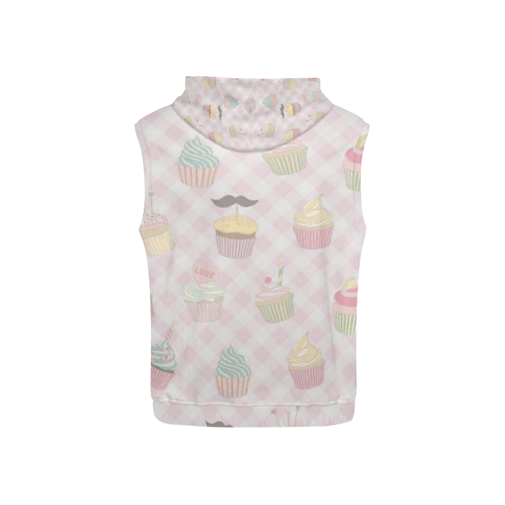Cupcakes All Over Print Sleeveless Hoodie for Kid (Model H15)