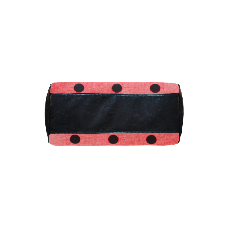 Red Metallic Ladybug Polka Dots Design Boston Handbag (Model 1621)