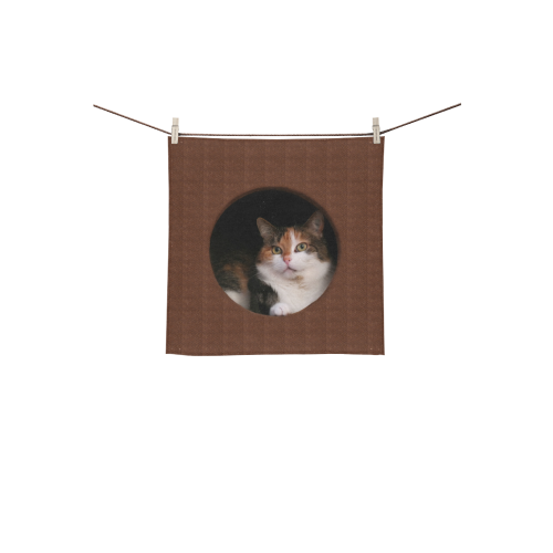 The Kitty In The Hole Square Towel 13“x13”