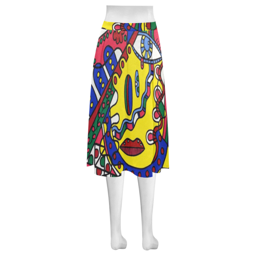 Whimsical Mnemosyne Women's Crepe Skirt (Model D16)