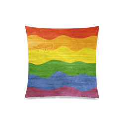 Gay Pride - Rainbow Flag Waves Stripes 3 Custom Zippered Pillow Case 20"x20"(Twin Sides)