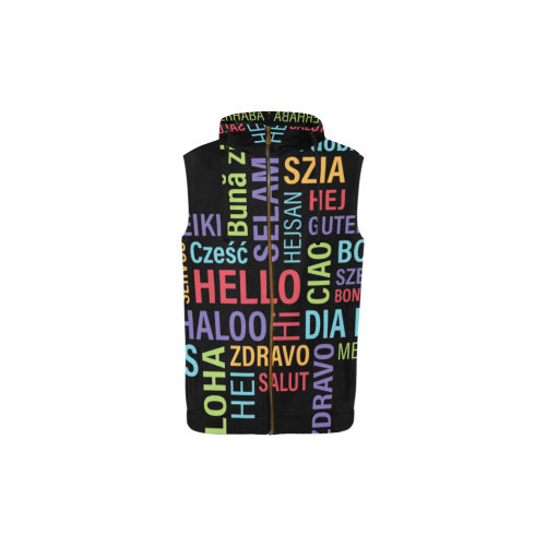 HELLO TO THE WORLD All Over Print Sleeveless Zip Up Hoodie for Kid (Model H16)