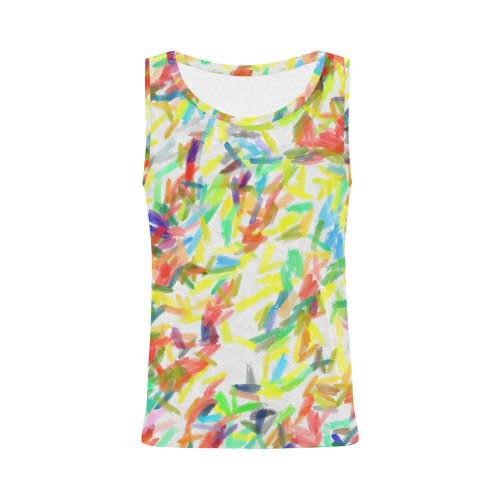 Colorful brush strokes All Over Print Tank Top for Women (Model T43)