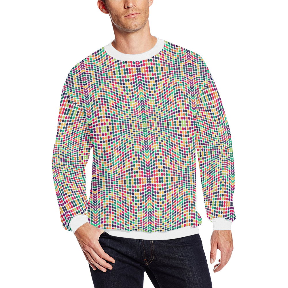 dots large Men's Oversized Fleece Crew Sweatshirt (Model H18)
