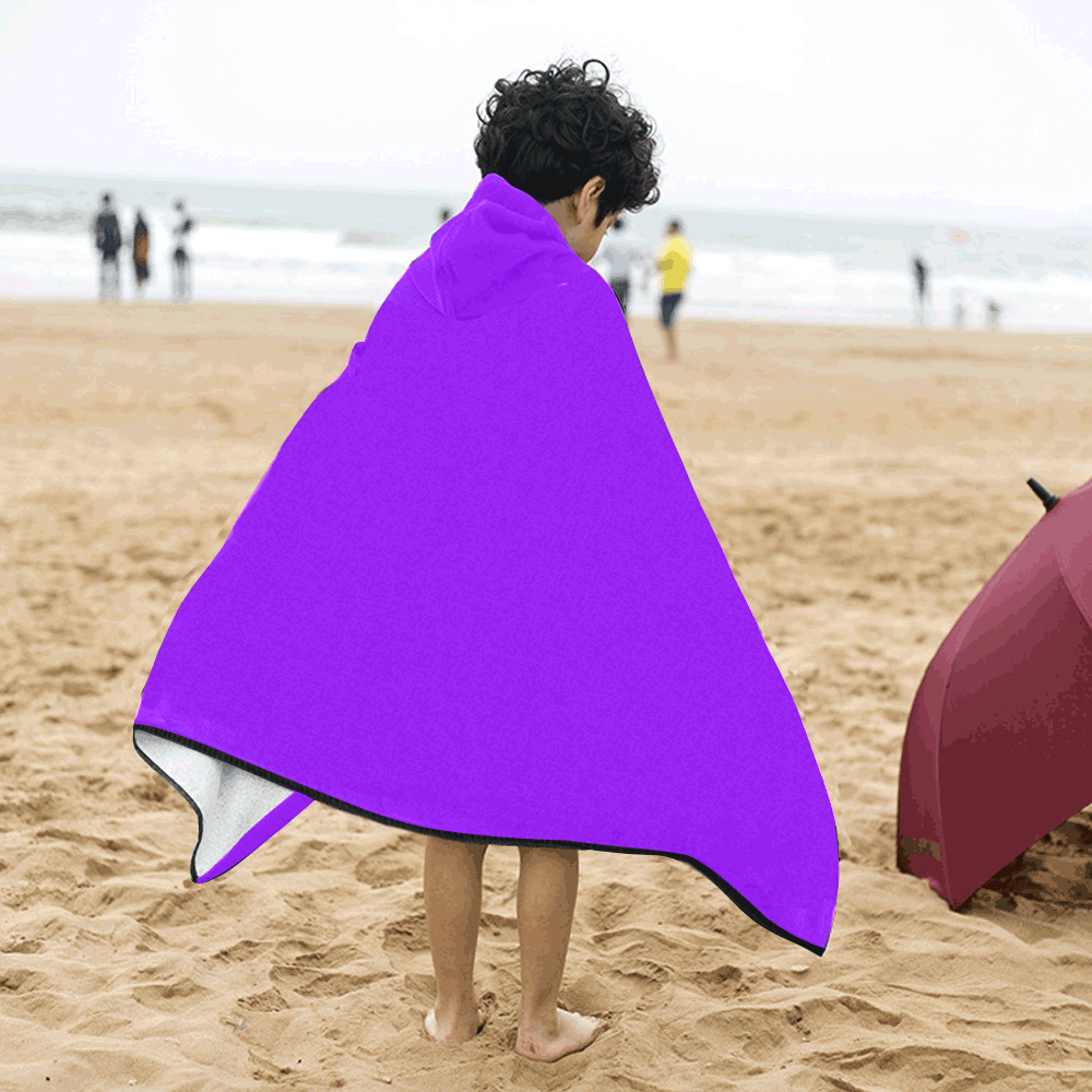 color electric violet Kids' Hooded Bath Towels