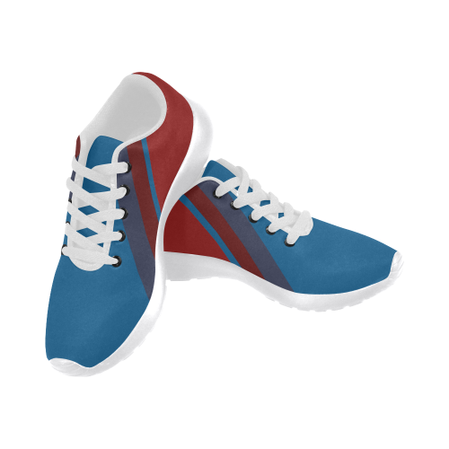 Classic Blue Layers on Red Women’s Running Shoes (Model 020)
