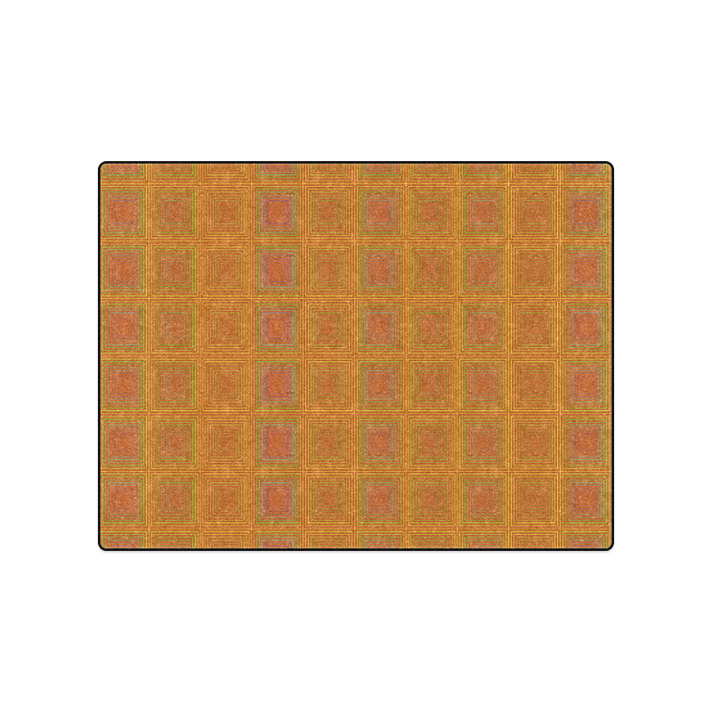 Copper reddish multicolored multiple squares Blanket 50"x60"