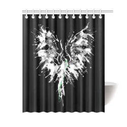 Phoenix - Abstract Painting Bird White 1 Shower Curtain 60"x72"