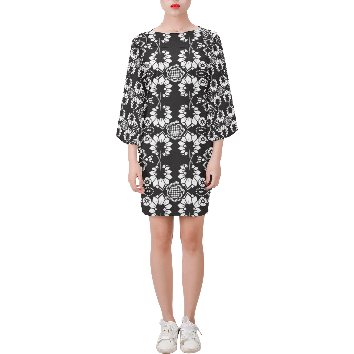 Laced In Bold Bell Sleeve Dress (Model D52)