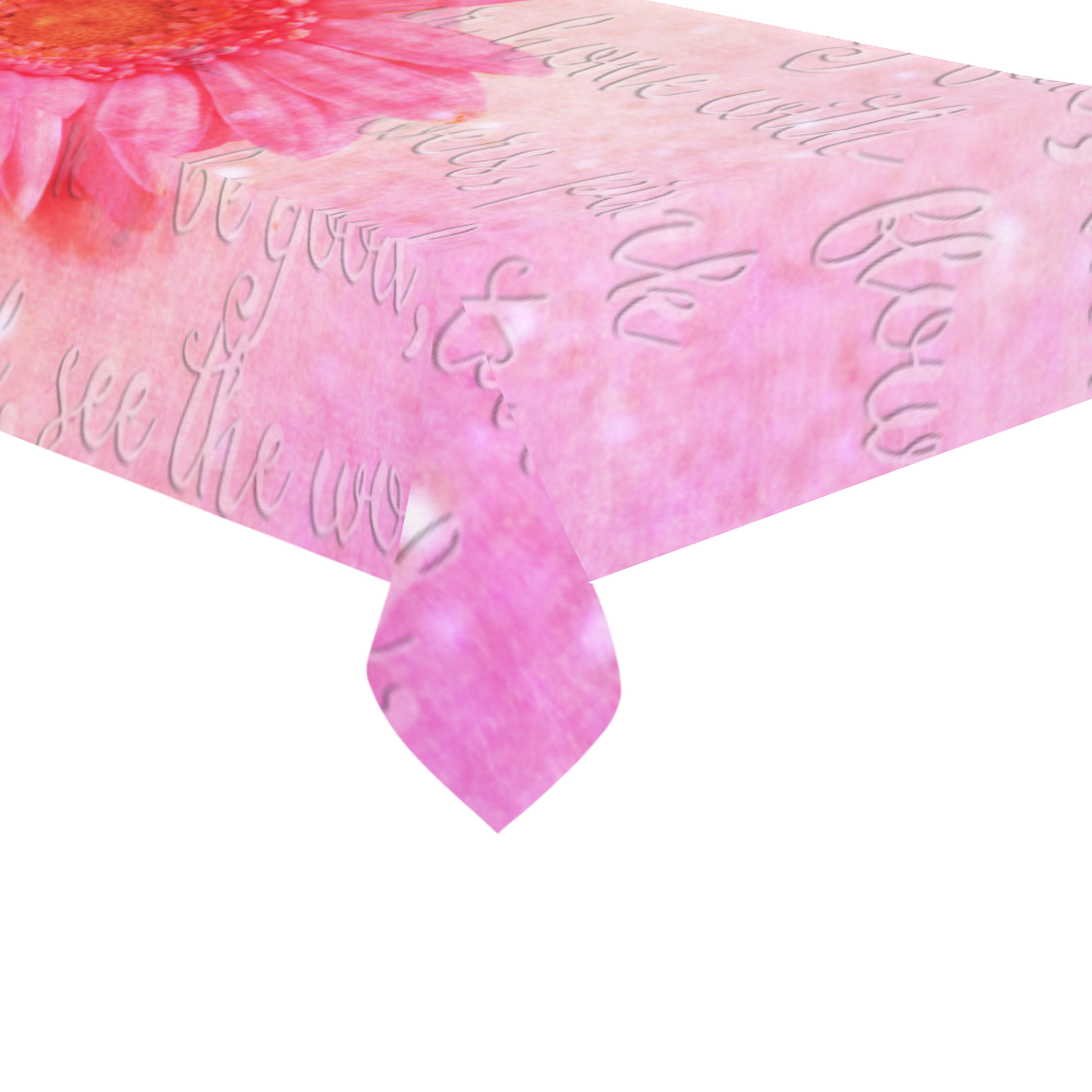 Pink Love Cotton Linen Tablecloth 60"x120"