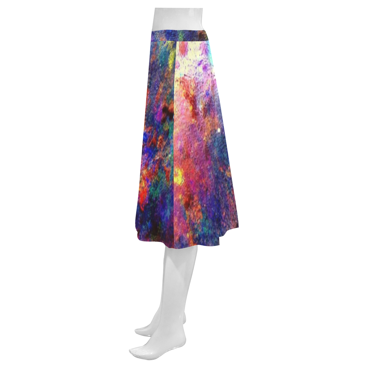 rainbow clouds Mnemosyne Women's Crepe Skirt (Model D16)