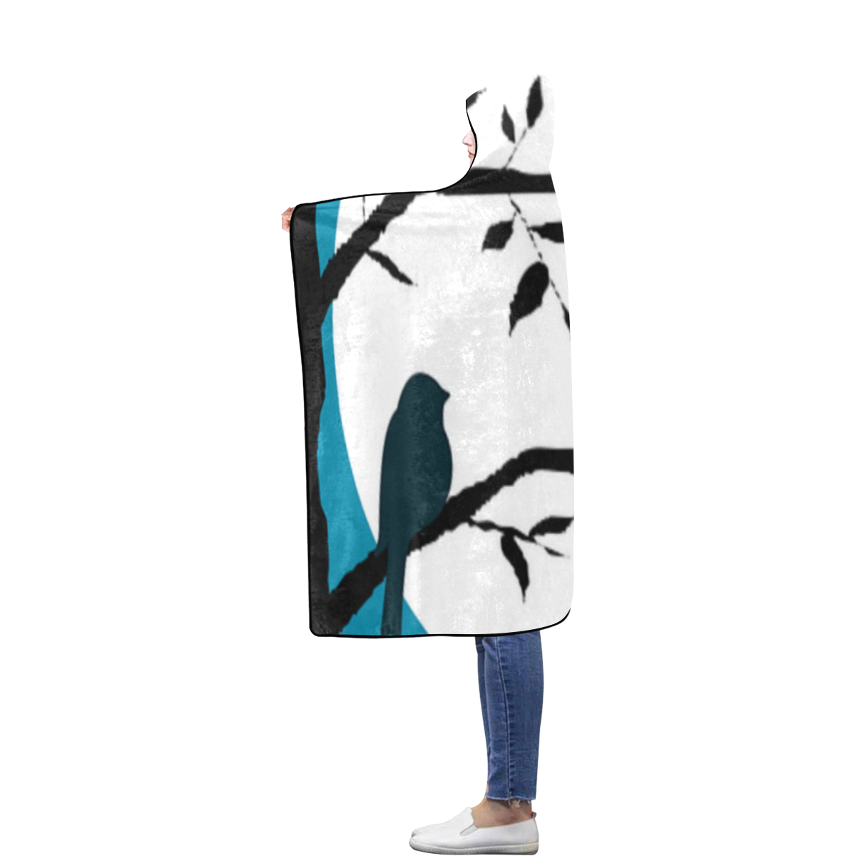 manta de franela birds Flannel Hooded Blanket 56''x80''