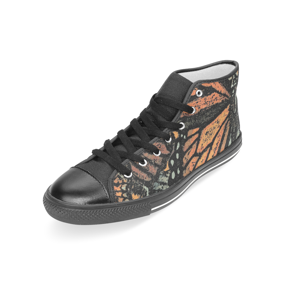 Monarch Collage Women's Classic High Top Canvas Shoes (Model 017)