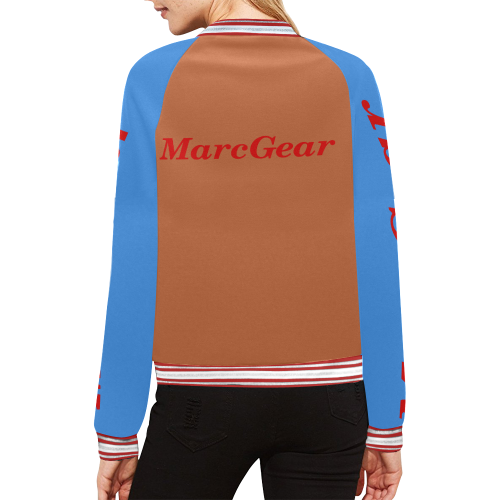 MarcGear Womens WFTBBL All Over Print Bomber Jacket for Women (Model H21)