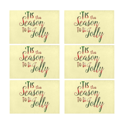 Christmas 'Tis The Season on Yellow Placemat 12’’ x 18’’ (Set of 6)