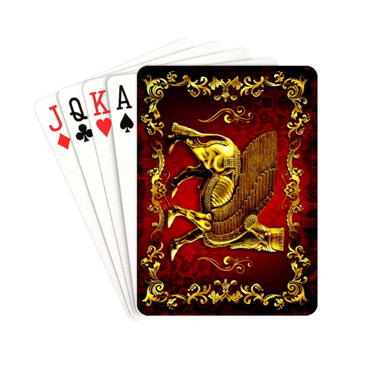 Golden Lamassu Playing Cards 2.5"x3.5"