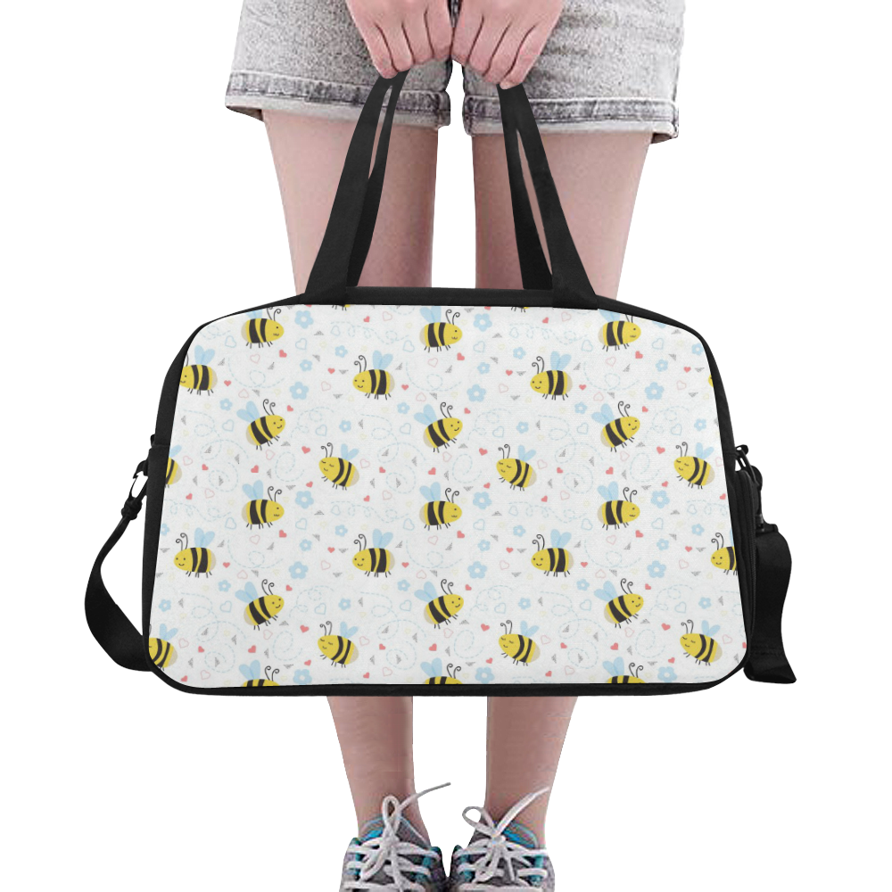 Cute Bee Pattern Fitness Handbag (Model 1671)