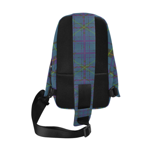 Neon plaid 80's style design Chest Bag (Model 1678)