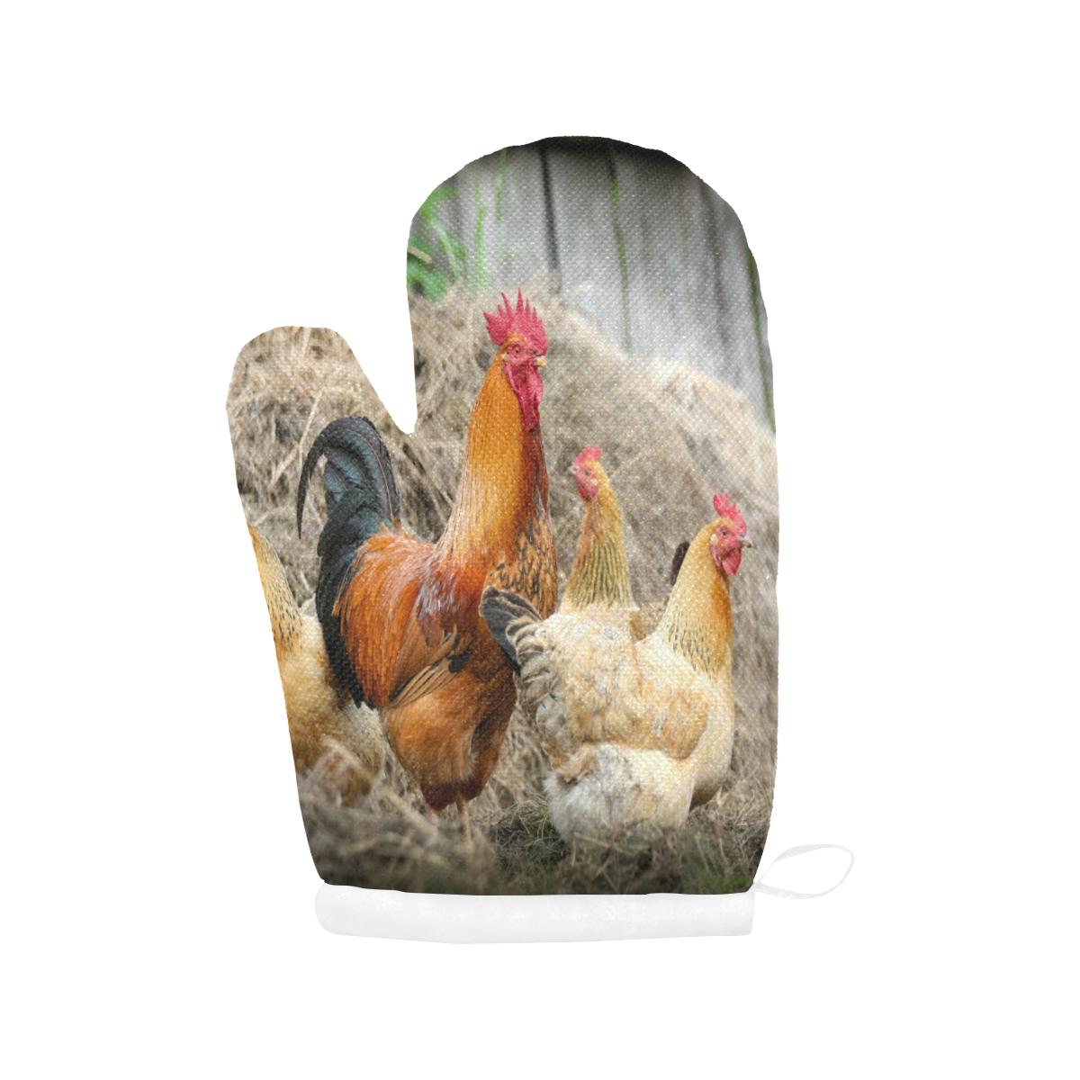 Farmside Roosters Oven Mitt (Two Pieces)