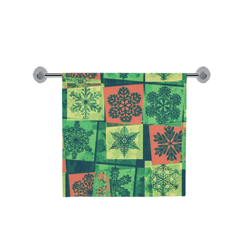 abstract snowflake squares Bath Towel 30"x56"