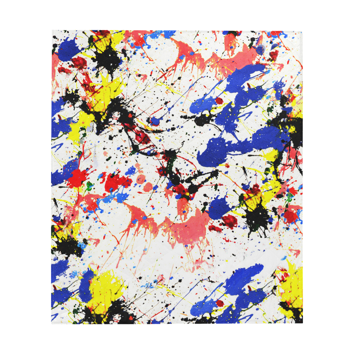 Blue and Red Paint Splatter Quilt 60"x70"