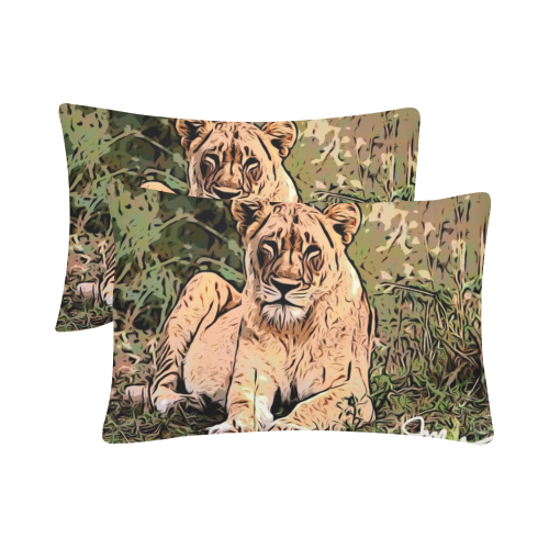 Lioness Of Love Custom Pillow Case 20"x 30" (One Side) (Set of 2)
