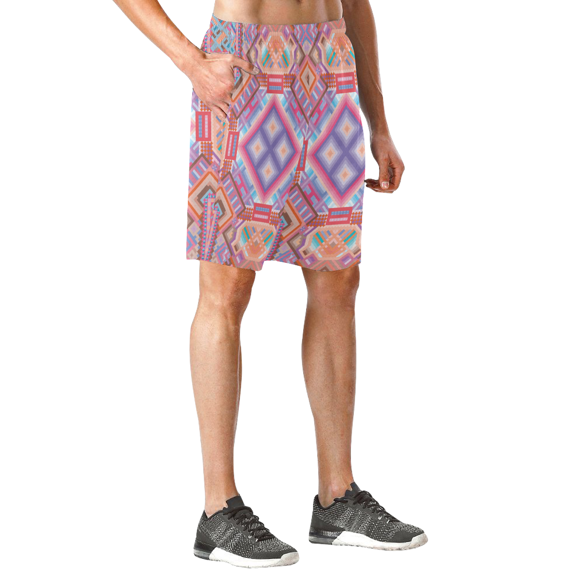 Researcher Men's All Over Print Elastic Beach Shorts (Model L20)