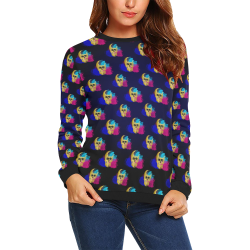 Pop Skulls All Over Print Crewneck Sweatshirt for Women (Model H18)