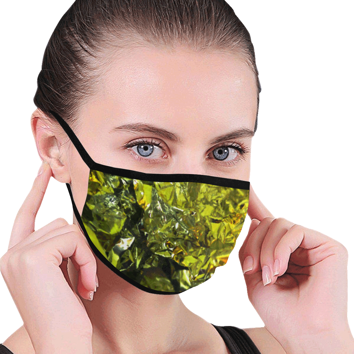 folded bright yellow Mouth Mask (60 Filters Included) (Non-medical Products)