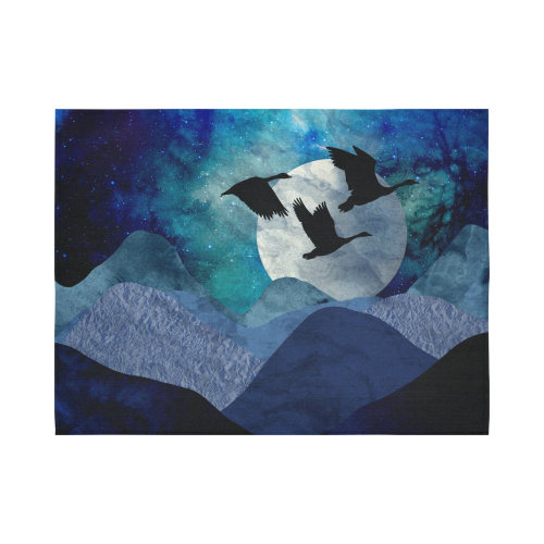 Night In The Mountains Cotton Linen Wall Tapestry 80"x 60"