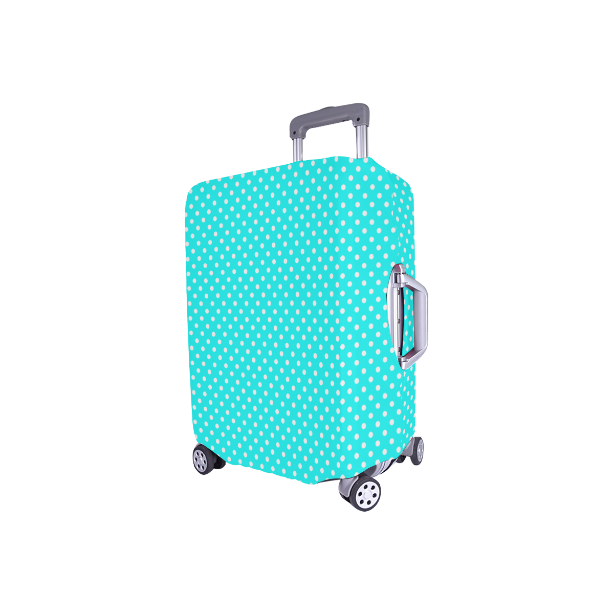 Baby blue polka dots Luggage Cover/Small 18"-21"