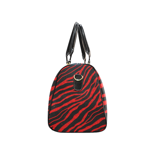Ripped SpaceTime Stripes - Red New Waterproof Travel Bag/Large (Model 1639)