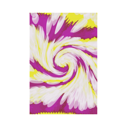 Pink Yellow Tie Dye Swirl Abstract Garden Flag 12‘’x18‘’（Without Flagpole）