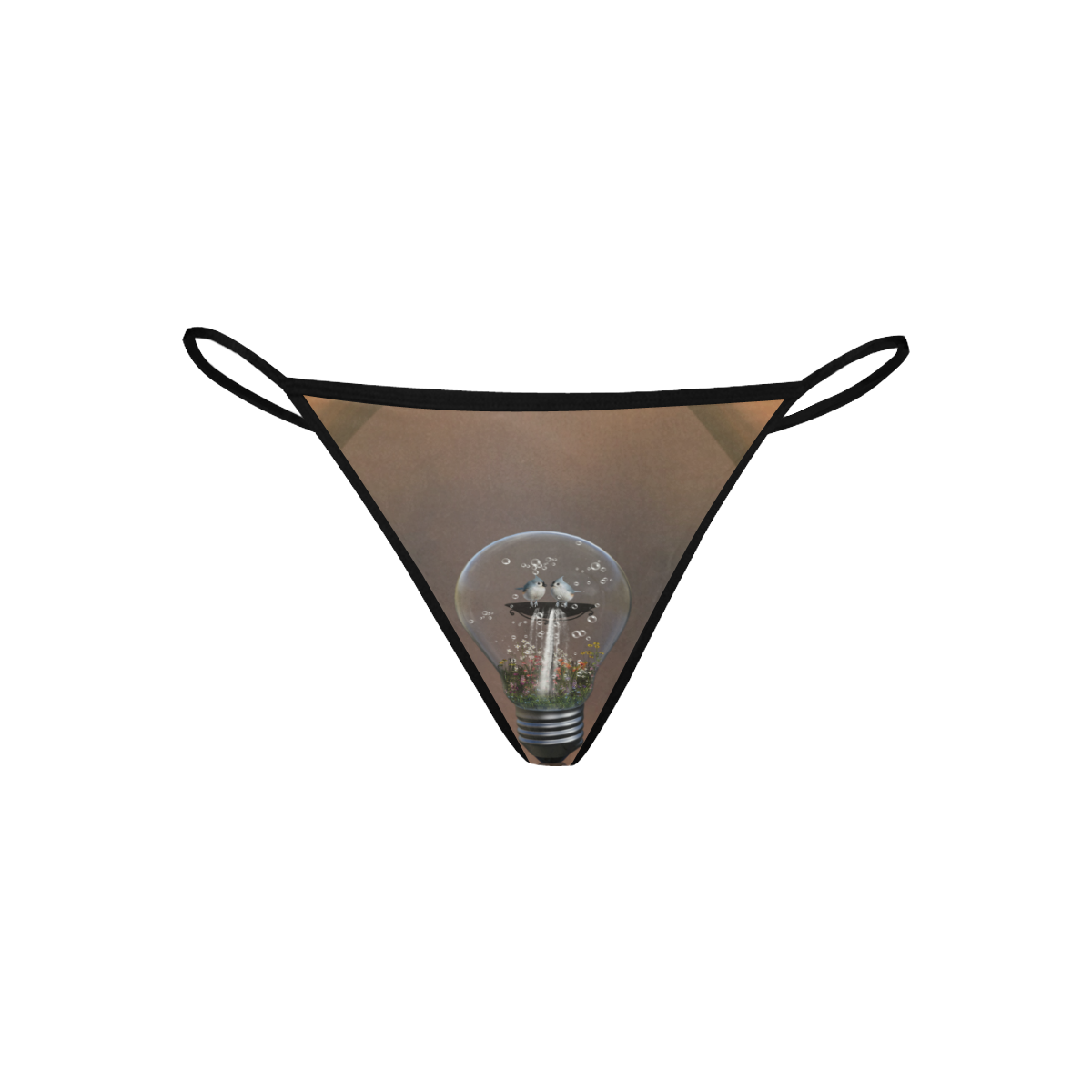 Light bulb with birds Women's All Over Print G-String Panties (Model L35)