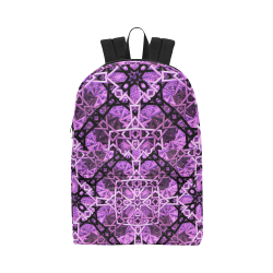Pink/Black Fractal Pattern Unisex Classic Backpack (Model 1673)