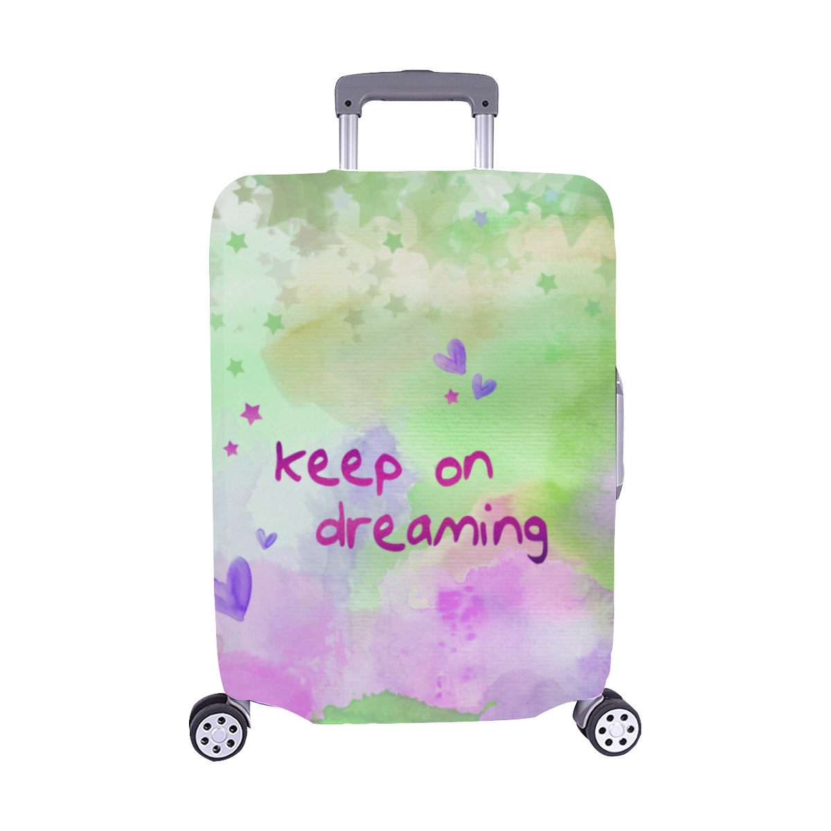 KEEP ON DREAMING - lilac and green Luggage Cover/Medium 22"-25"