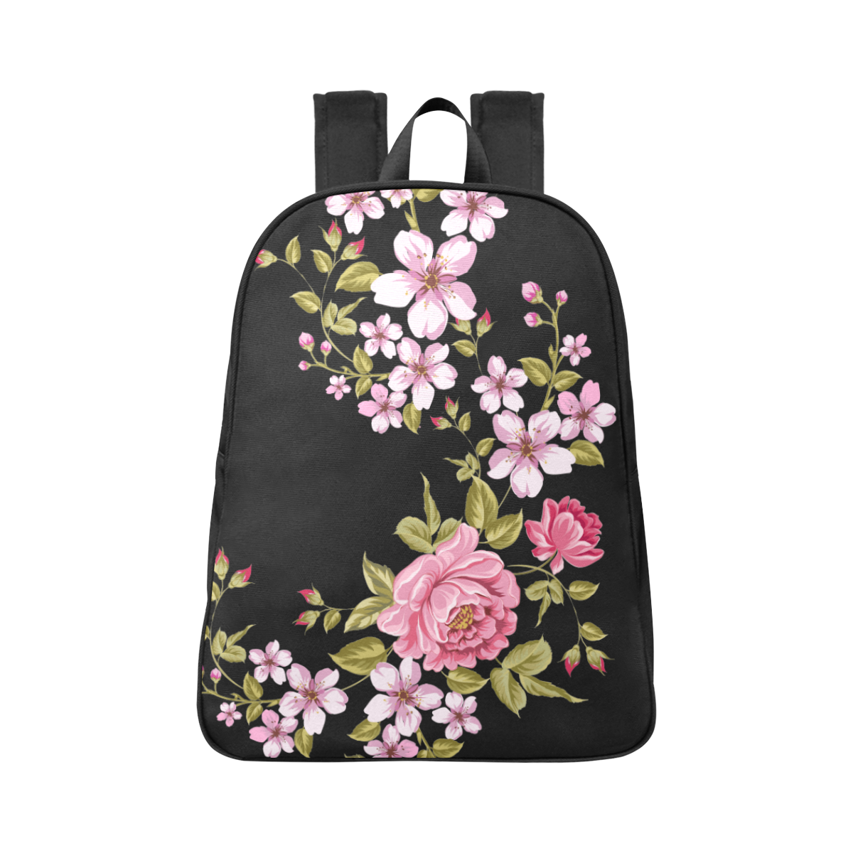 Pure Nature - Summer Of Pink Roses 1 Fabric School Backpack (Model 1682) (Large)
