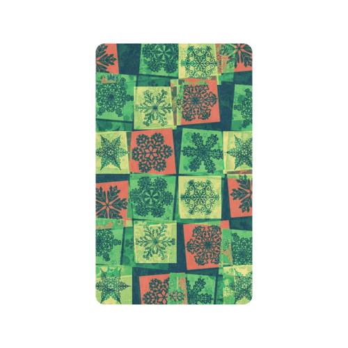 abstract snowflake squares Doormat 30"x18" (Black Base)
