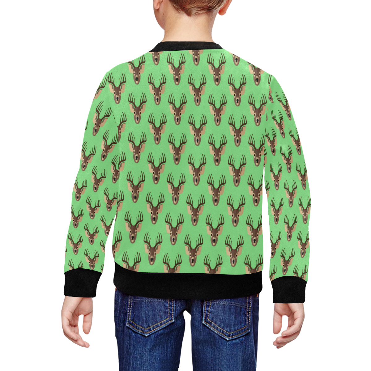 Deers All Over Print Crewneck Sweatshirt for Kids (Model H29)