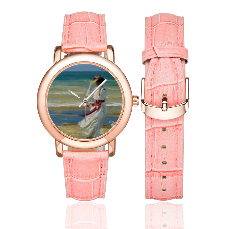 SEA Women's Rose Gold Leather Strap Watch(Model 201)