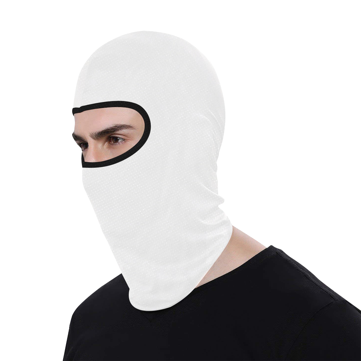 White with Black All Over Print Balaclava