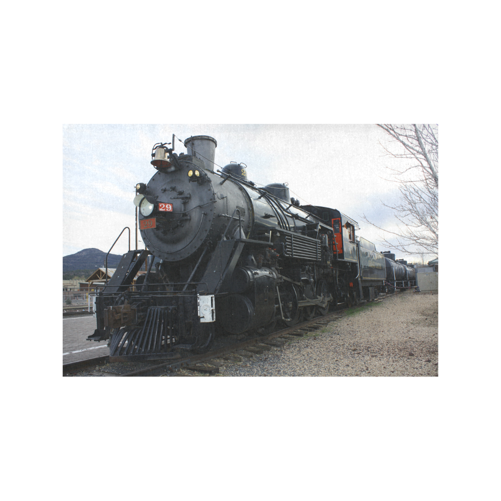 Railroad Vintage Steam Engine on Train Tracks Placemat 12’’ x 18’’ (Set of 4)