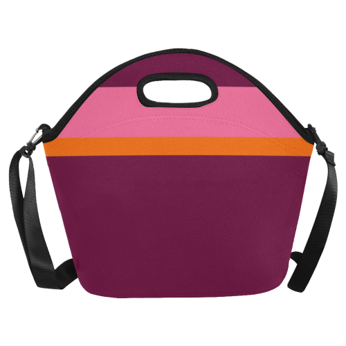 Annabellerockz-stripes-bag Neoprene Lunch Bag/Large (Model 1669)