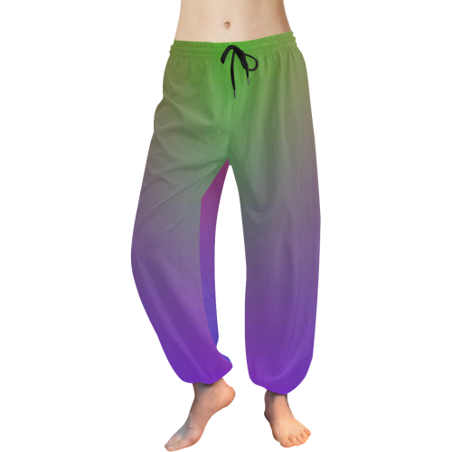 Neon Rainbow Tie Dye Women's All Over Print Harem Pants (Model L18)
