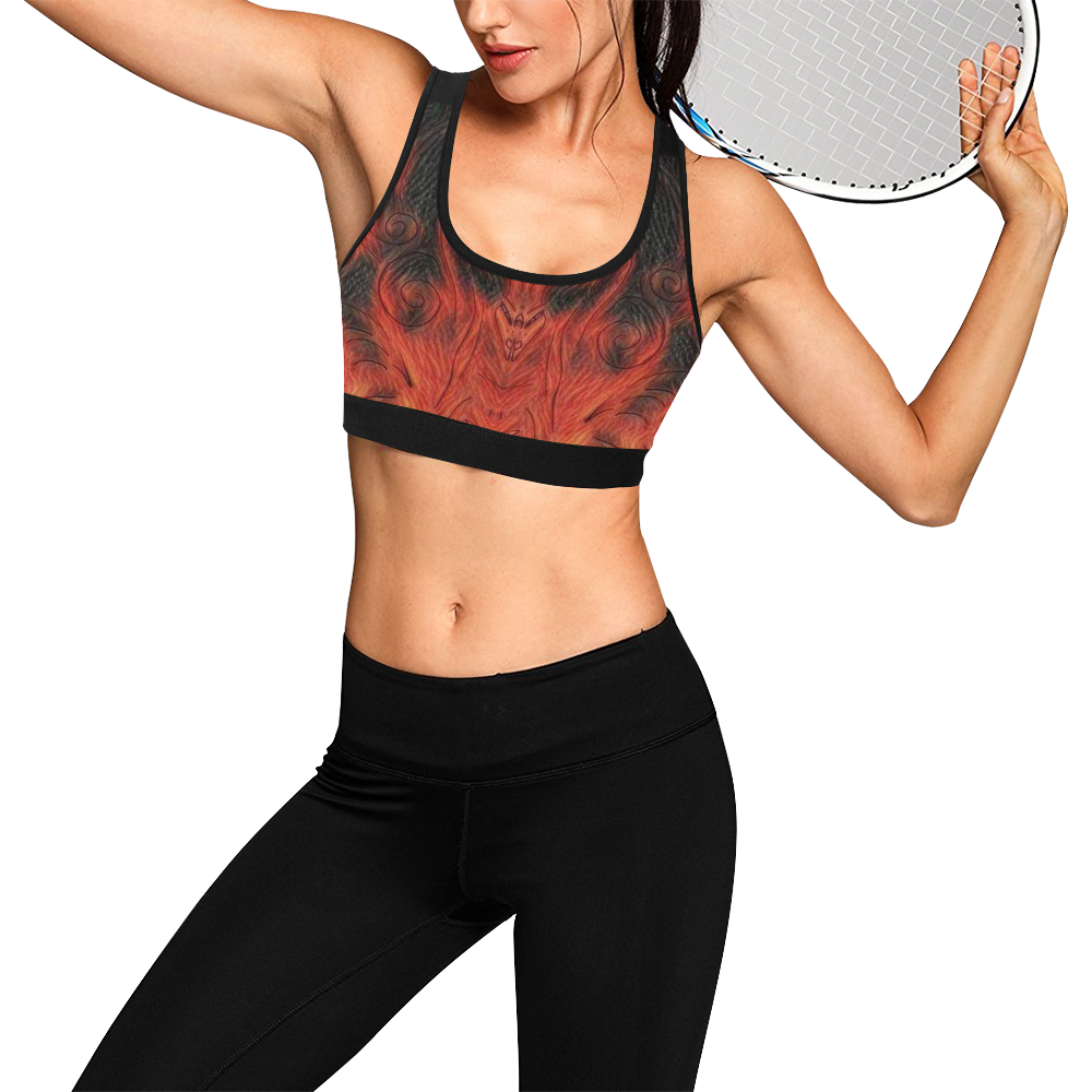 Hellicious. Women's All Over Print Sports Bra (Model T52)